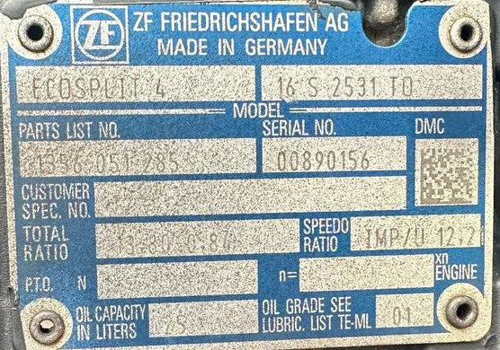 Überholtes Getriebe ZF Ecosplit 4 16 S 2531 TO