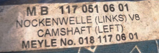 Neuwertige Meyle Nockenwelle für MERCEDES-BENZ Oldtimer